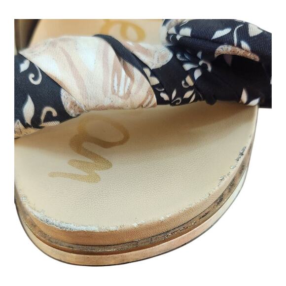 Sam Edelman Ashie Floral fabric leather slingback wedge sandal sz 7.5 shoes - Picture 14 of 15